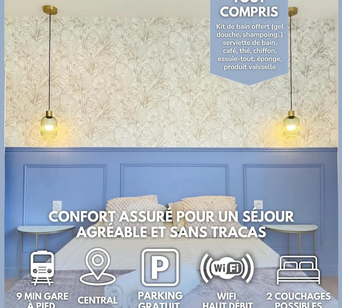 Le Cobalt - Parking Gratuit, Unique & Central Сен-Бриё 0*,  Франция